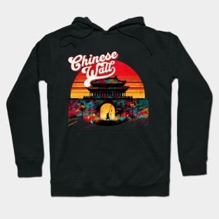 Chinese Wall Vibrant Retro Text Design Hoodie